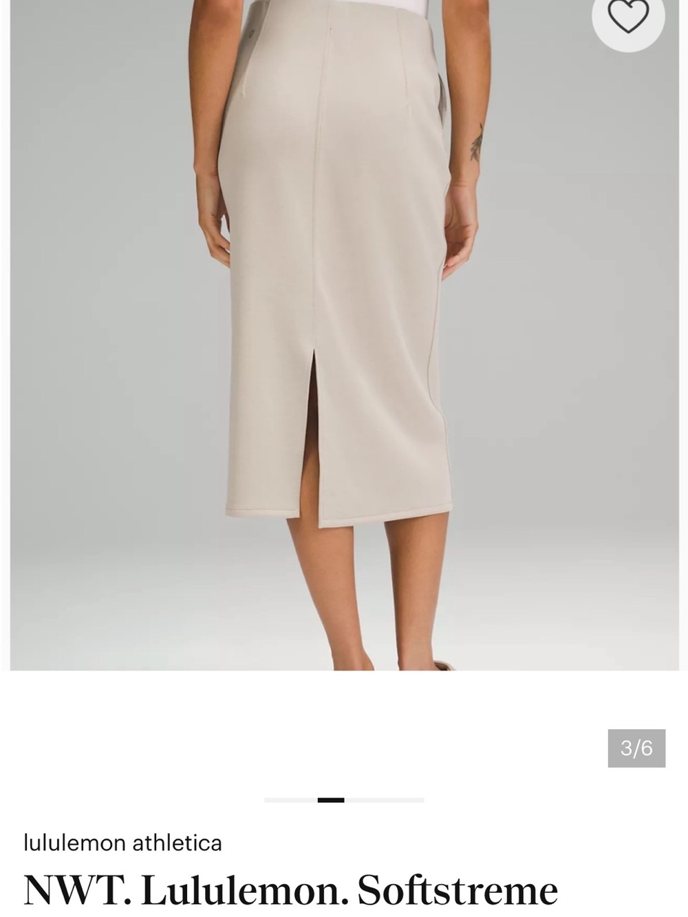 lululemon athletica Softstreme HR Midi Skirt in Beige - Picture 3 of 4